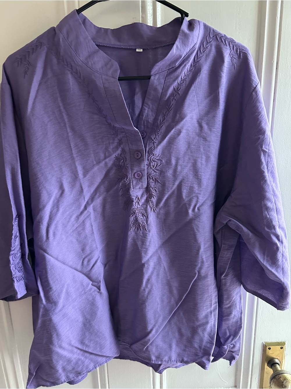 Purple women’s  Embroidered Shirt
